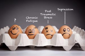 mental health concept with eggs